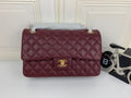 Chanel Classic Double Flap 25 Shoulder Bag Maroon