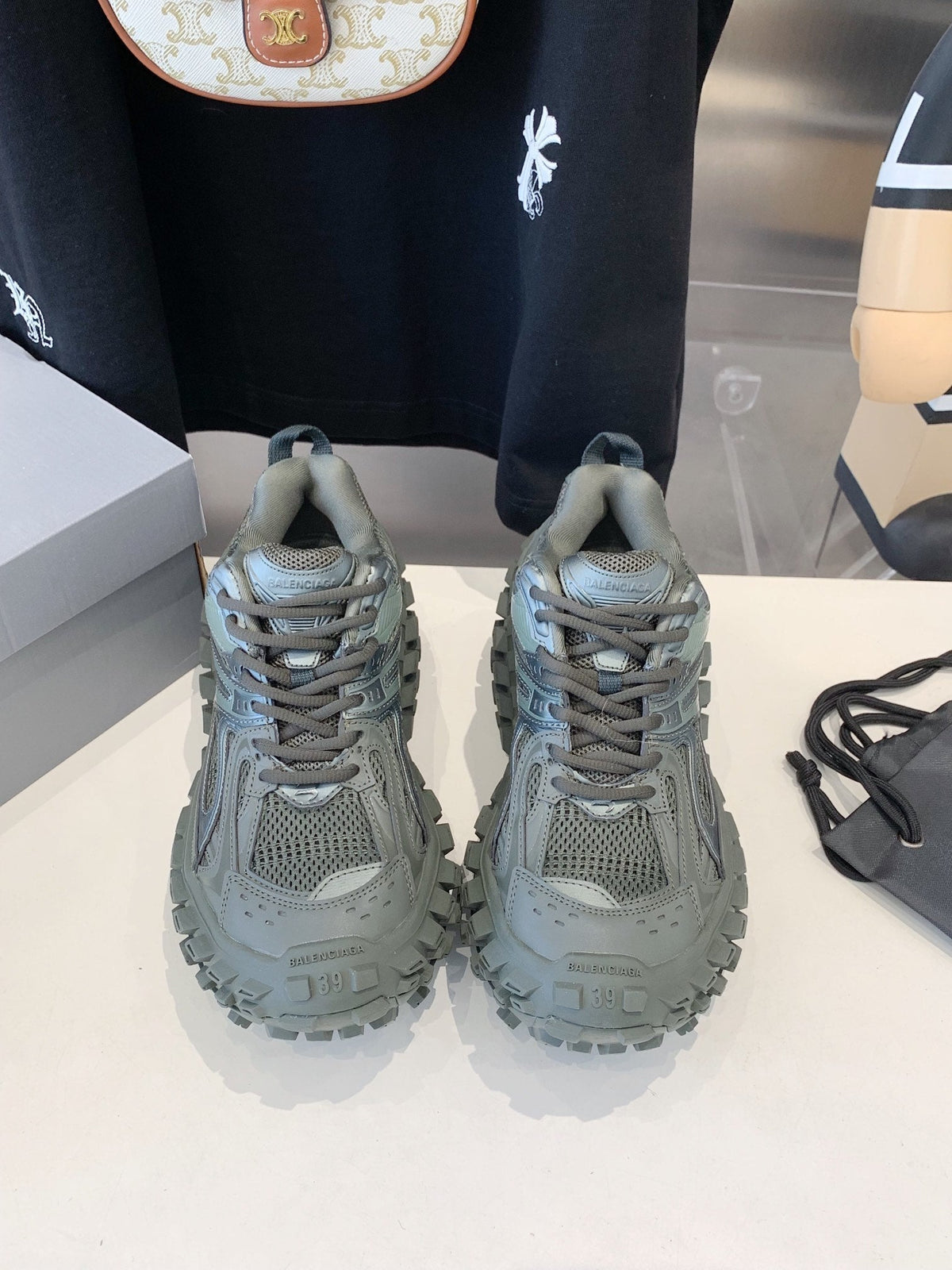 CHUNKY SNEAKERS IN MANTLE GRAY POLYURETHANE, POLYESTER AND NYLON