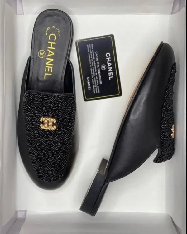 Chanel CC Mules 鈥� Leather Half Shoes