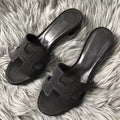 HERM Oasis Sandals In Black Suede with Rhinestone
